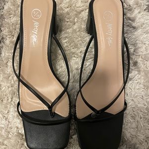 Nasty Gal NEW Black Short Heels with Square Toe